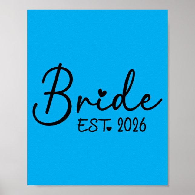 Bride Est 2026 Matching Bride Groom 2026 Poster (Front)