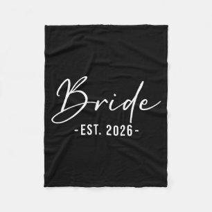 Bride Est 2026 Matching Getting Ready Bride Groom Fleece Blanket