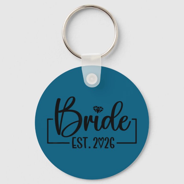 Bride est 2026 matching getting ready bride groom key ring (Front)