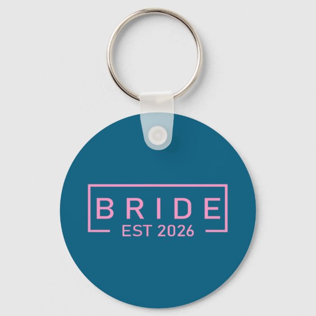 Bride est 2026 matching getting ready bride groom key ring (Front)