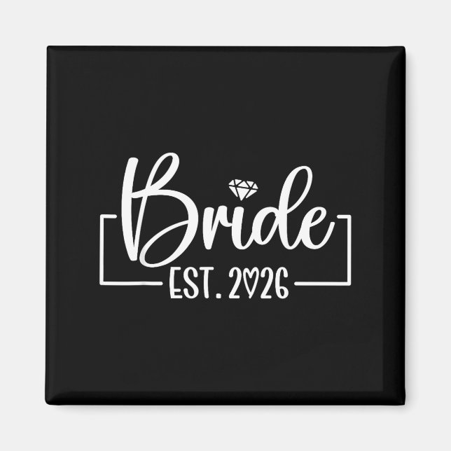 Bride est 2026 matching getting ready bride groom magnet (Front)