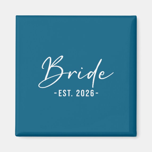 Bride est 2026 matching getting ready bride groom magnet (Front)