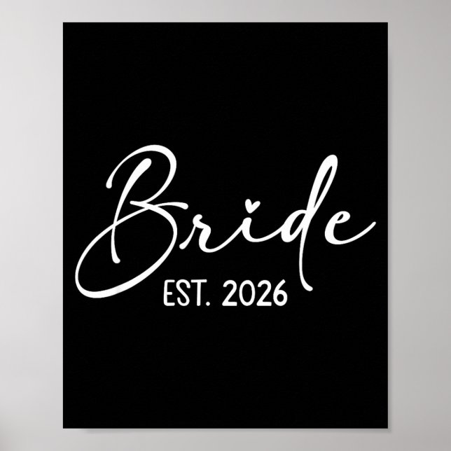 Bride est 2026 matching getting ready bride groom poster (Front)