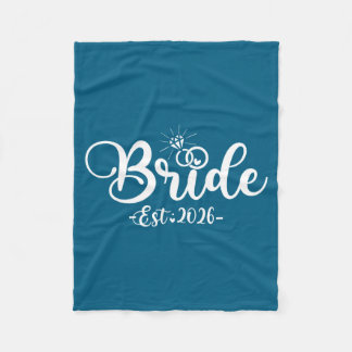 Bride est 2026 matching groom engagement wedding  fleece blanket