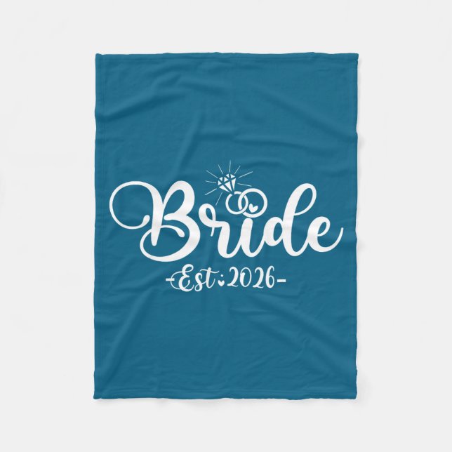 Bride est 2026 matching groom engagement wedding  fleece blanket (Front)