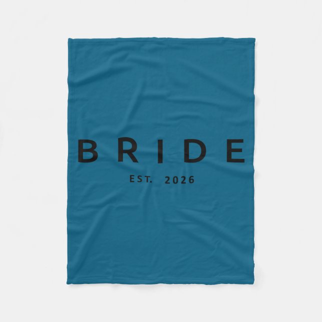 Bride est 2026 wedding bridal shower bachelorette fleece blanket (Front)