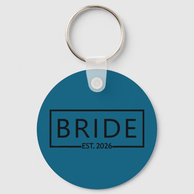 Bride est 2026 wedding bridal shower bachelorette key ring (Front)