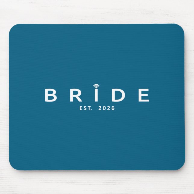 Bride est 2026 wedding bridal shower bachelorette mouse pad (Front)