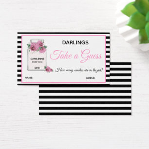 Bride & Family Parisian Theme Shower Game Cards