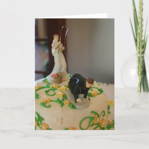 Bride fishing for groom unique wedding card