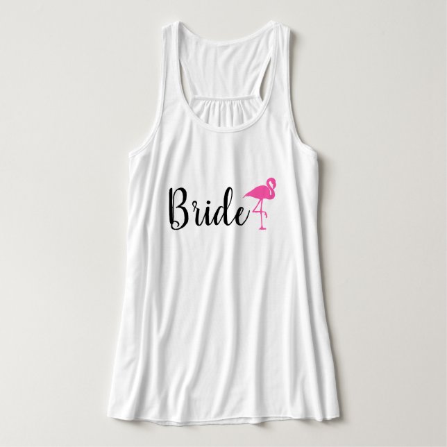 "Bride"  Flamingo Wedding Tank (Design Front)