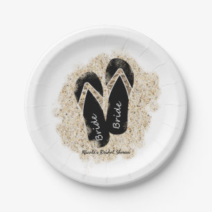 Bride Flip Flop Sandals Summer Beach Bridal Shower Paper Plate