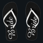 Bride Flip Flops<br><div class="desc">Black and white flip flops for the bride.  Click the "Customise it!" button to add text and more!</div>