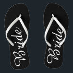 Bride Flip Flops<br><div class="desc">Black and white flip flops for the bride. Click the "Customise it!" button to add text and more!</div>