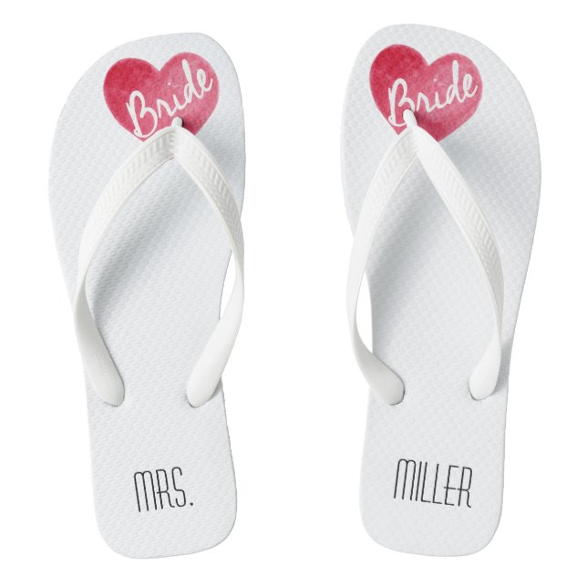 Bride Flip Flops Beach Bachelorette (Footbed)