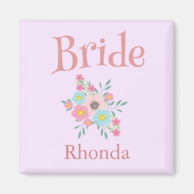 Bride Floral Beautiful Magnet (Front)