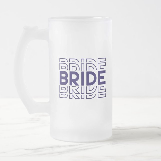 Bride  frosted glass beer mug (Left)