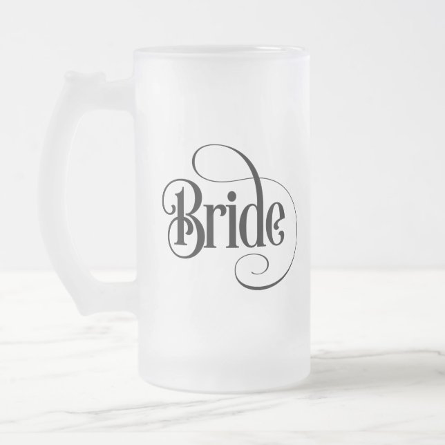 Bride Frosted Glass Beer Mug (Left)