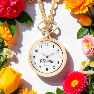 Bride Future Mrs Black White Wedding Watch