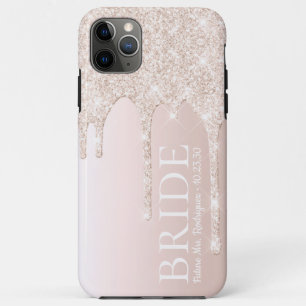 Bride Future Mrs Blush Pink Glitter Drip Case-Mate iPhone Case