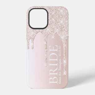Bride Future Mrs Blush Pink Glitter Drip iPhone 12 Pro Case