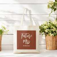Bride Future Mrs Brown Terracotta Tote Bag