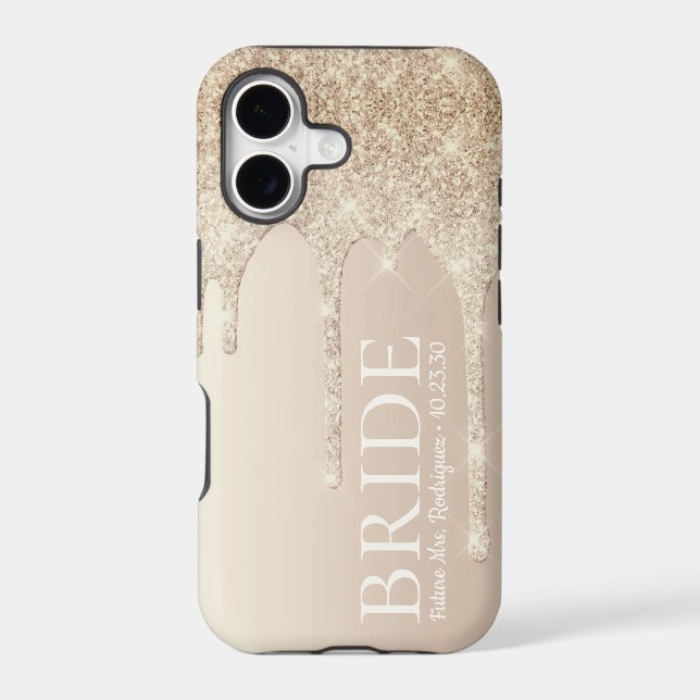 Bride Future Mrs Gold Glitter Drip (Back)
