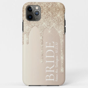 Bride Future Mrs Gold Glitter Drip Case-Mate iPhone Case