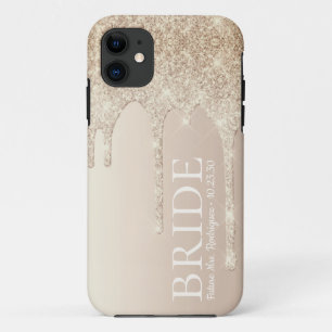 Bride Future Mrs Gold Glitter Drip Case-Mate iPhone Case