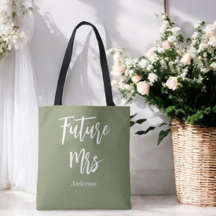 Bride Future Mrs Sage Green Tote Bag