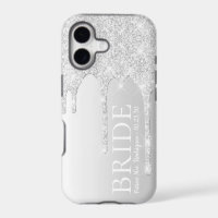 Bride Future Mrs Silver Glitter Drip