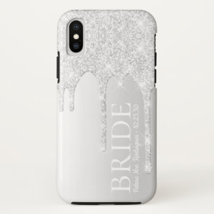 Bride Future Mrs Silver Glitter Drip Case-Mate iPhone Case