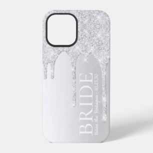 Bride Future Mrs Silver Glitter Drip iPhone 12 Pro Case