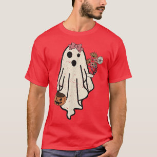 Bride Ghost Funny Halloween Boo Pumpkins Flower  T-Shirt