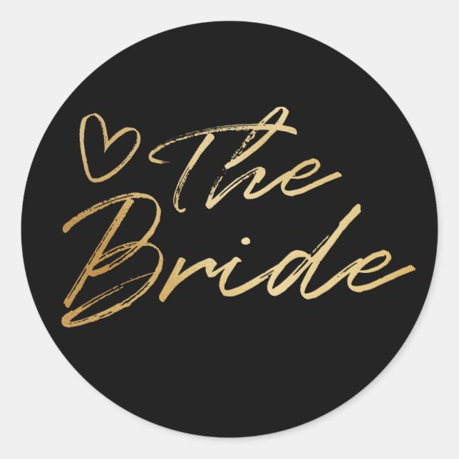 Bride - Gold faux foil sticker (Front)