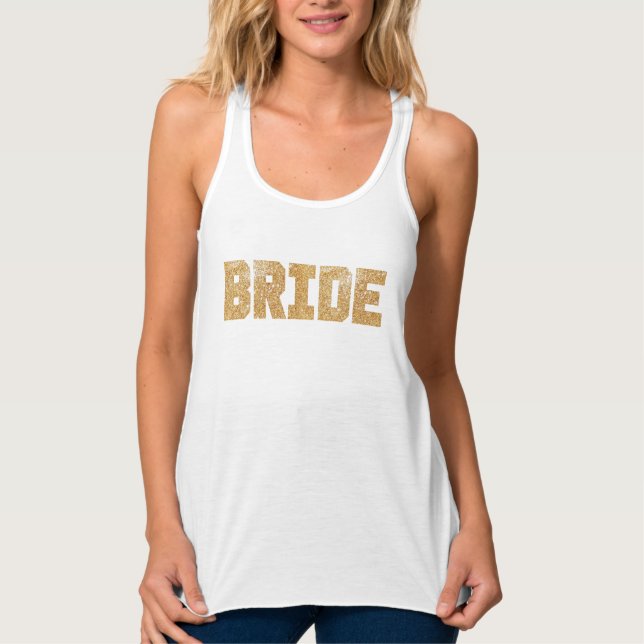 Bride Gold Glitter Bachelorette Tank (Front)