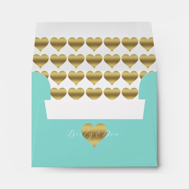 BRIDE Gold Heart Celebration Bridal Party Envelope (Back (Bottom))