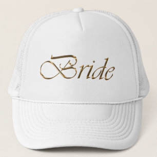 Bride, gold script Bachelorette Party Trucker Hat