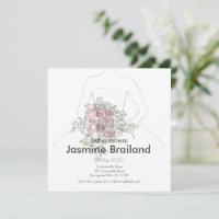 Bride Gown with Floral Bouquet Bridal Shower 
