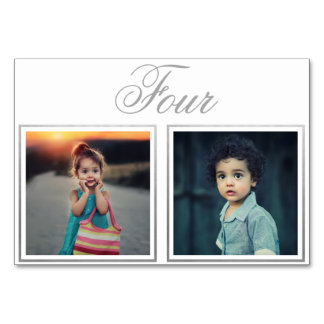 Bride Groom Age Elegant Classy Silver Table Number