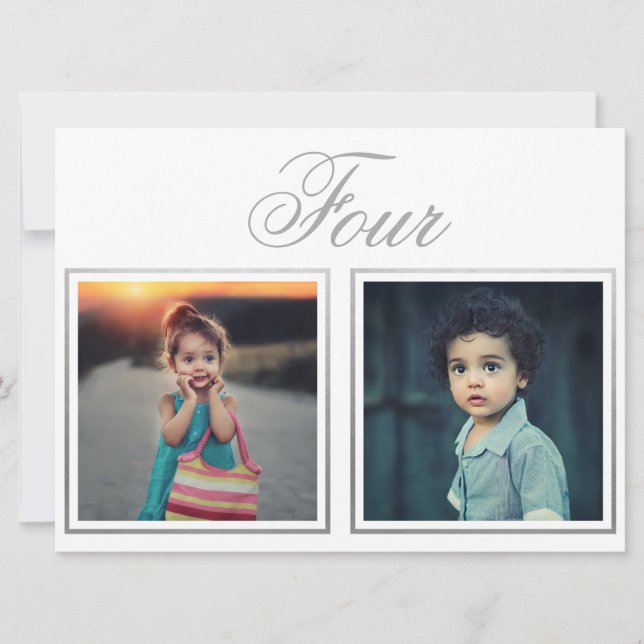 Bride Groom Age Elegant Classy Silver Table Number (Front)