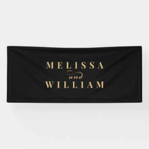Bride & Groom Black Gold Banner