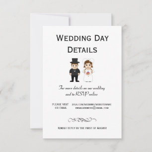 Bride & Groom Black Stripes - Wedding Day Details Save The Date