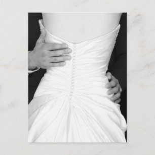 Bride Groom Black White Photo Elegant Save Date Announcement Postcard