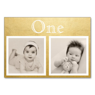 Bride Groom Custom Age Gold Table Number