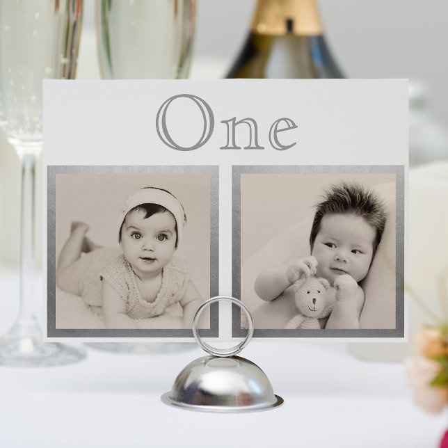 Bride Groom Custom Age Silver Table Number (Creator Uploaded)