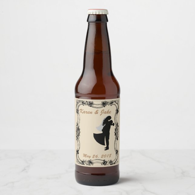 Bride & Groom Custom  Beer Bottle Label (Front)