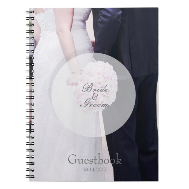 Bride & groom editable wedding guest book (Front)