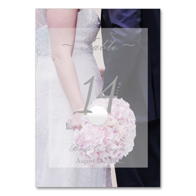 Bride & groom- Editable Wedding Table Number (Front)