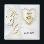 Bride & Groom Elegant Wedding Keepsake Magnet<br><div class="desc">Wedding Day Favour Magnet. A Wedding Day Keepsake from the Bride and Groom ready to personalise. ✔Note: Not all template areas need changed. 📌If you need further customisation, please click the "Click to Customise further" or "Customise or Edit Design" button and use our design tool to resize, rotate, change text...</div>